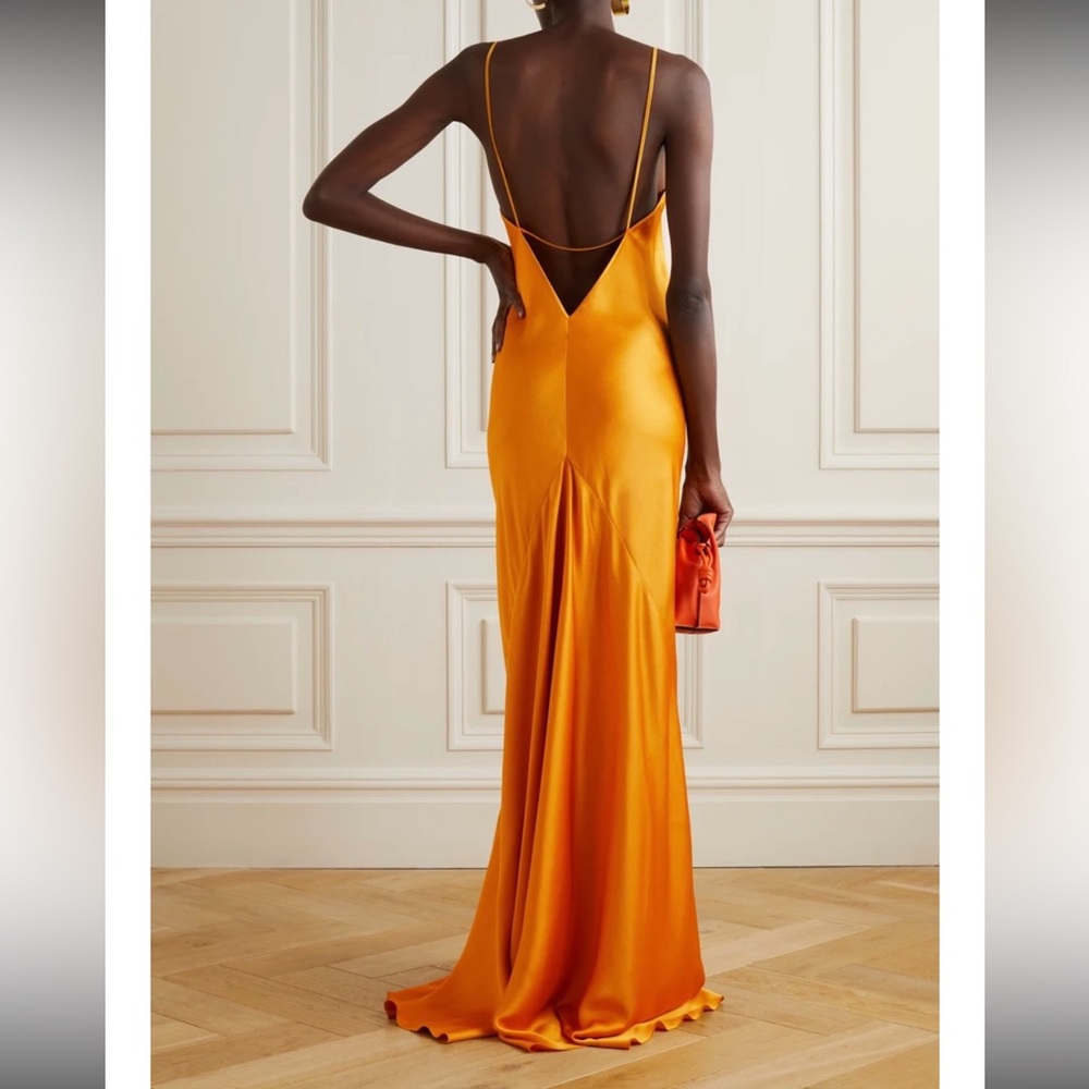 Victoria Beckham Satin Gown - Orange, Marigold